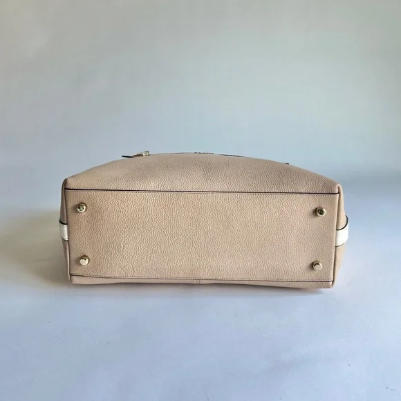 Coach Cream White Black Genuine Leather Tote - Picture 7 of 12